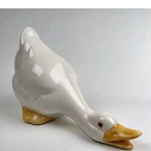 White Ceramic Goose Figurine